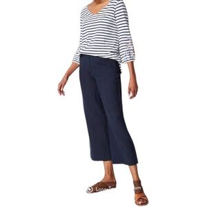 J Jill Stretch Linen Blend Crop Blue Pants Size L